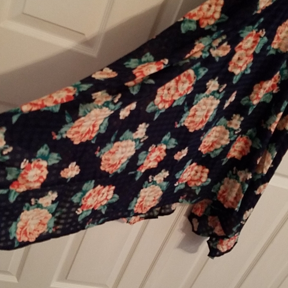NWT Modcloth Pretty Navy Floral Plaid Dress - Picture 3 of 4